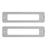 Naamplaathouder aluminium 100x25x4mm met 2 taps toelopende gaatjes - per 1 stuk