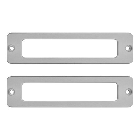 Naamplaathouder aluminium 100x25x4mm met 2 taps toelopende gaatjes - per 1 stuk
