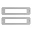 Naamplaathouder aluminium 100x25x4mm met 2 taps toelopende gaatjes - per 1 stuk