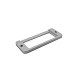 Naamplaathouder aluminium 65x25x4mm met 2 taps toelopende gaatjes - per 1 stuk