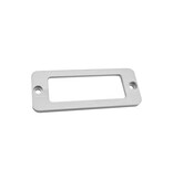 Naamplaathouder aluminium 65x25x4mm met 2 taps toelopende gaatjes - per 1 stuk