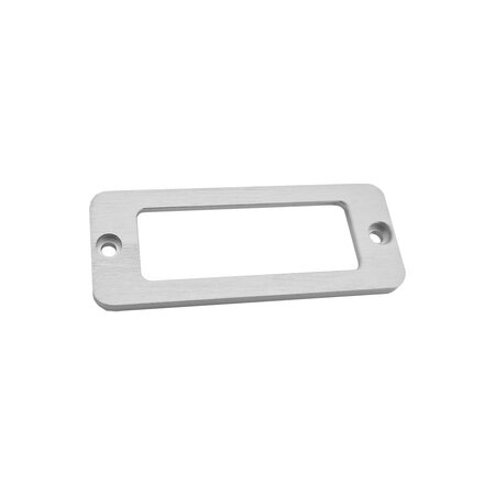 Naamplaathouder aluminium 65x25x4mm met 2 taps toelopende gaatjes - per 1 stuk