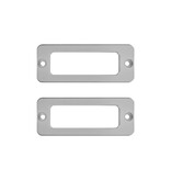 Naamplaathouder aluminium 65x25x4mm met 2 taps toelopende gaatjes - per 1 stuk