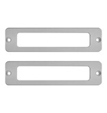 Etikethouder aluminium 100x25x4mm met 2 taps toelopende gaatjes - per 1 stuk