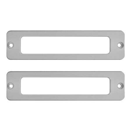 Etikethouder aluminium 100x25x4mm met 2 taps toelopende gaatjes - per 1 stuk