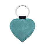 Blanco leren sleutelhanger hart 62x57mm - per 1 stuk