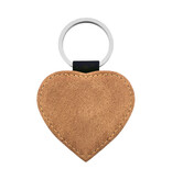 Blanco leren sleutelhanger hart 62x57mm - per 1 stuk