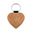 Blanco leren sleutelhanger hart 62x57mm - per 1 stuk