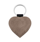 Blanco leren sleutelhanger hart 62x57mm - per 1 stuk