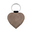 Blanco leren sleutelhanger hart 62x57mm - per 1 stuk