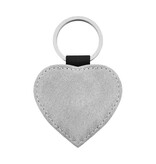 Blanco leren sleutelhanger hart 62x57mm - per 1 stuk