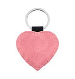 Blanco leren sleutelhanger hart 62x57mm - per 1 stuk