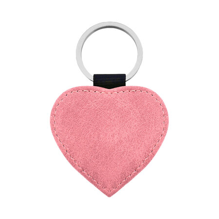 Blanco leren sleutelhanger hart 62x57mm - per 1 stuk