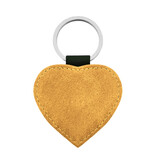 Blanco leren sleutelhanger hart 62x57mm - per 1 stuk