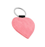 Leren sleutelhanger hart met eigen ontwerp 62x57mm roze - per 1 stuk