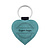 Leren sleutelhanger hart met ontwerp turquoise