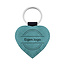 Leren sleutelhanger hart met eigen ontwerp 62x57mm turquoise - per 1 stuk