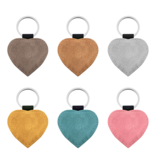 Blanco leren sleutelhanger hart 62x57mm - per 1 stuk