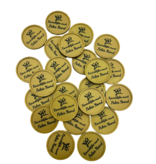 Plastic munten met rand 100 stuks Ø29mm diverse kleuren met een bedrukking voor kleinverbruikers - handmatig bestellen