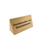 Tafelbordje van eikenhout 110x57mm met eigen ontwerp - per 1 stuk
