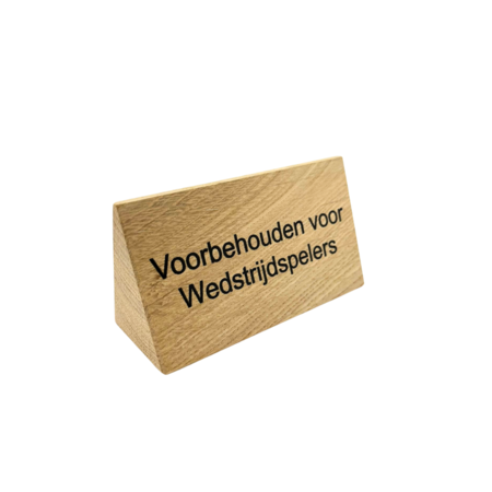 Tafelbordje van eikenhout 110x57mm met eigen ontwerp - per 1 stuk
