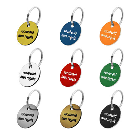 CombiCraft Sleutellabels Kunststof Rond met jouw eigen tekst of nummers op maximaal 3 regels