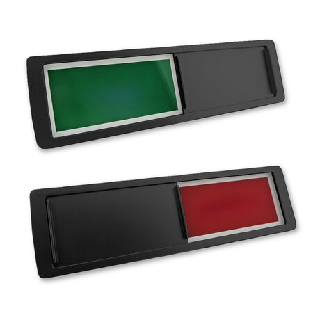 Schuifbordje zonder tekst met een groen en een rood vlak in een kunststof profiel ca. 178x50mm