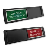 CombiCraft Welcome please knock Do not disturb bordje in een kunststof schuifprofiel ca. 178x50mm