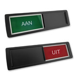 Aan Uit bordje in een kunststof schuifprofiel ca. 178x50mm