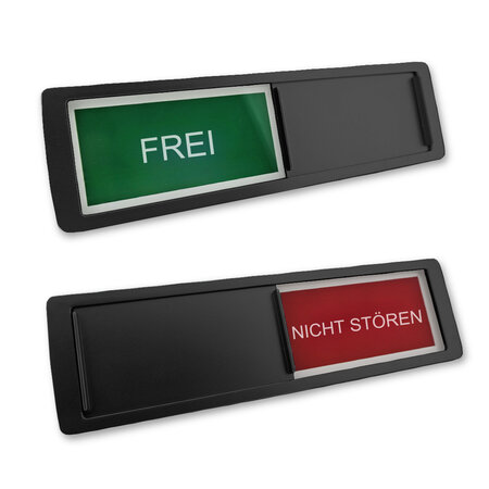 Frei Nicht Stören bordje in een kunststof schuifprofiel ca. 178x50mm