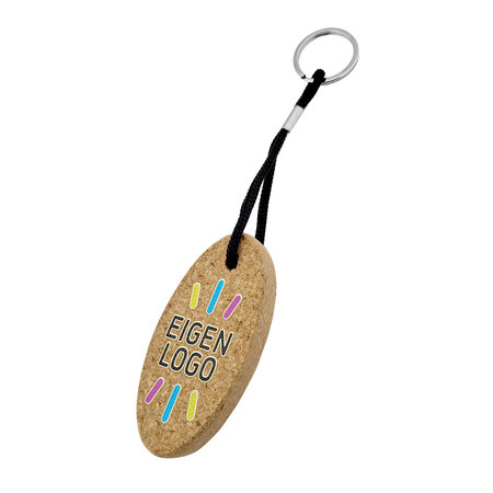 Drijvende sleutelhanger kurk met bedrukking 40x90mm - per 1 stuk