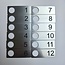 Restpartij  slotplaatjes 1 t/m 12 - 90x32x1,6mm en Ø23mm gat