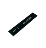 Kunststof naamplaatje 100x20mm met tape en huisnummer