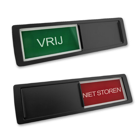 Vrij-Niet Storen bordje in een kunststof schuifprofiel ca. 178x50mm