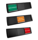 Schuifbordje Beschikbaar - Welkom, even kloppen - Niet storen in een kunststof profiel ca. 178x50mm - per 1 stuk