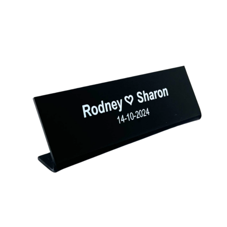 CombiCraft Bureau naambordje Kelby zwart met functietitel van plexiglas - per 1 stuk