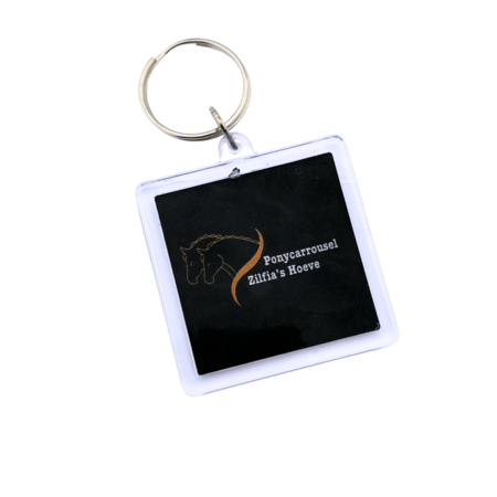 Plexiglas sleutelhanger met jouw foto vierkant 50x50mm - per 1 stuk