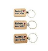 Houten sleutelhanger Bedankt voor alles - per 1 stuk