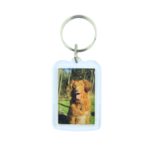 Plexiglas sleutelhanger met jouw foto rechthoek middel 33x42mm - per 1 stuk