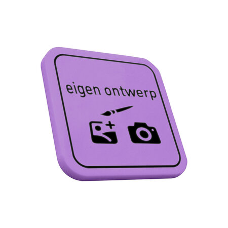 Kermismunt vierkant 38 x 38 mm met eigen ontwerp in foliedruk - per 1000 stuks