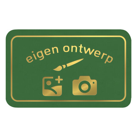 Kermismunt rechthoek 65 x 43 mm met eigen ontwerp in foliedruk - per 1000 stuks