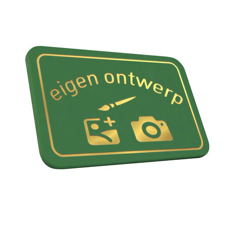 Kermismunt rechthoek 65 x 43 mm met eigen ontwerp in foliedruk - per 1000 stuks