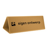 Tafelbordje Cody van goudkleurig aluminium met eigen ontwerp 200x55mm - per 1 stuk