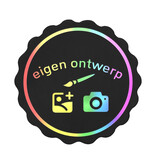 Golvende kermismunt 38 x 38 mm met eigen ontwerp in foliedruk - per 1000 stuks