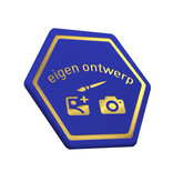 Kermismunt zeshoek 38 x 38 mm met eigen ontwerp in foliedruk - per 1000 stuks