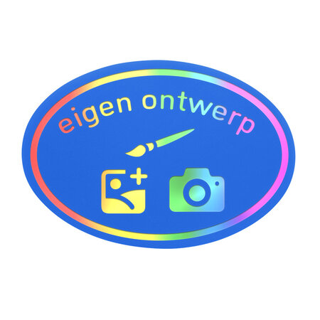 Kermismunt ovaal 55 x 35 mm met eigen ontwerp in foliedruk - per 1000 stuks