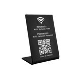 Wifi bordje van zwart plexiglas 70 x 100 mm - per 1 stuk