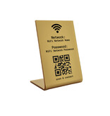 Wifi bordje van goudkleurig plexiglas 70 x 100 mm - per 1 stuk