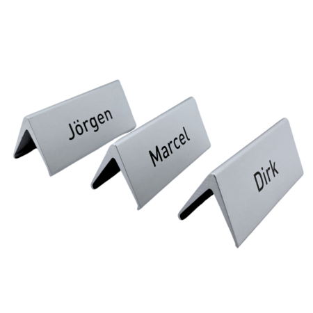 CombiCraft Tafelbordje Elegant van zilverkleurig aluminium met eigen ontwerp 120x55mm - per 1 stuk