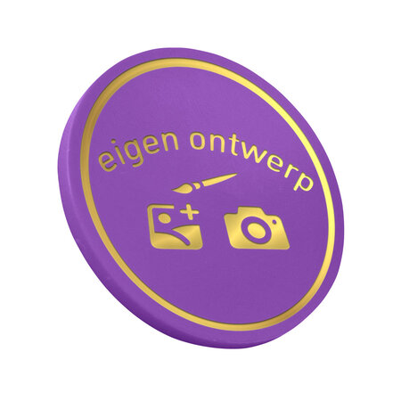 Ronde kermismunt 47 mm met eigen ontwerp in foliedruk - per 1000 stuks